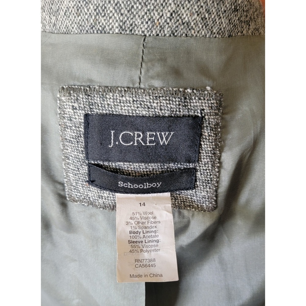 J.Crew Schoolboy Tweed Blazer Women's 14 Gray Wool Blend Textured Career Jacket - Picture 4 of 16